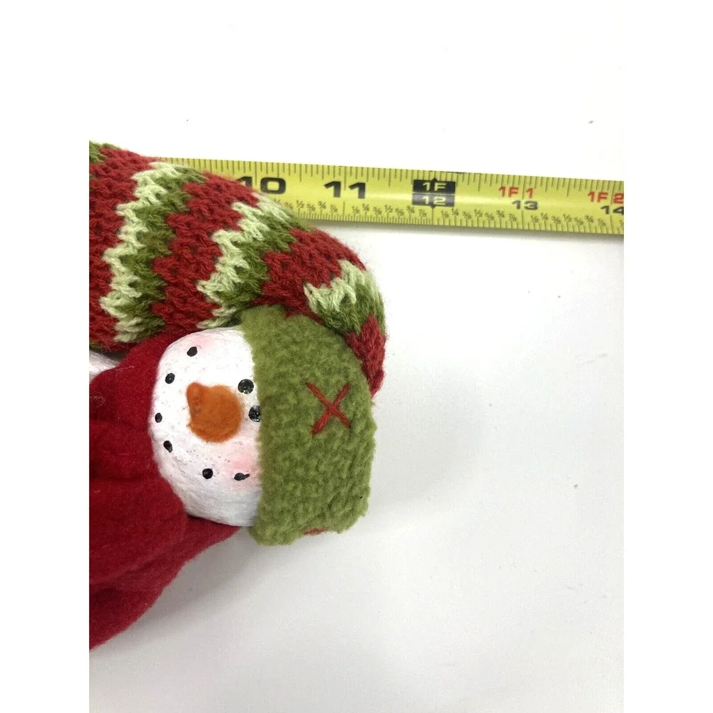 Rare Snowman With Long Knit Hat‎ Quirky Unique Whimsical Figurine 11.5